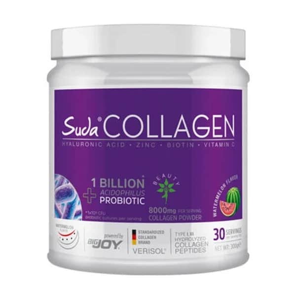 Suda Collagen سودا كولاجين + بروبيوتيك غذاء مكمل بنكهة البطيخ 300 غرام