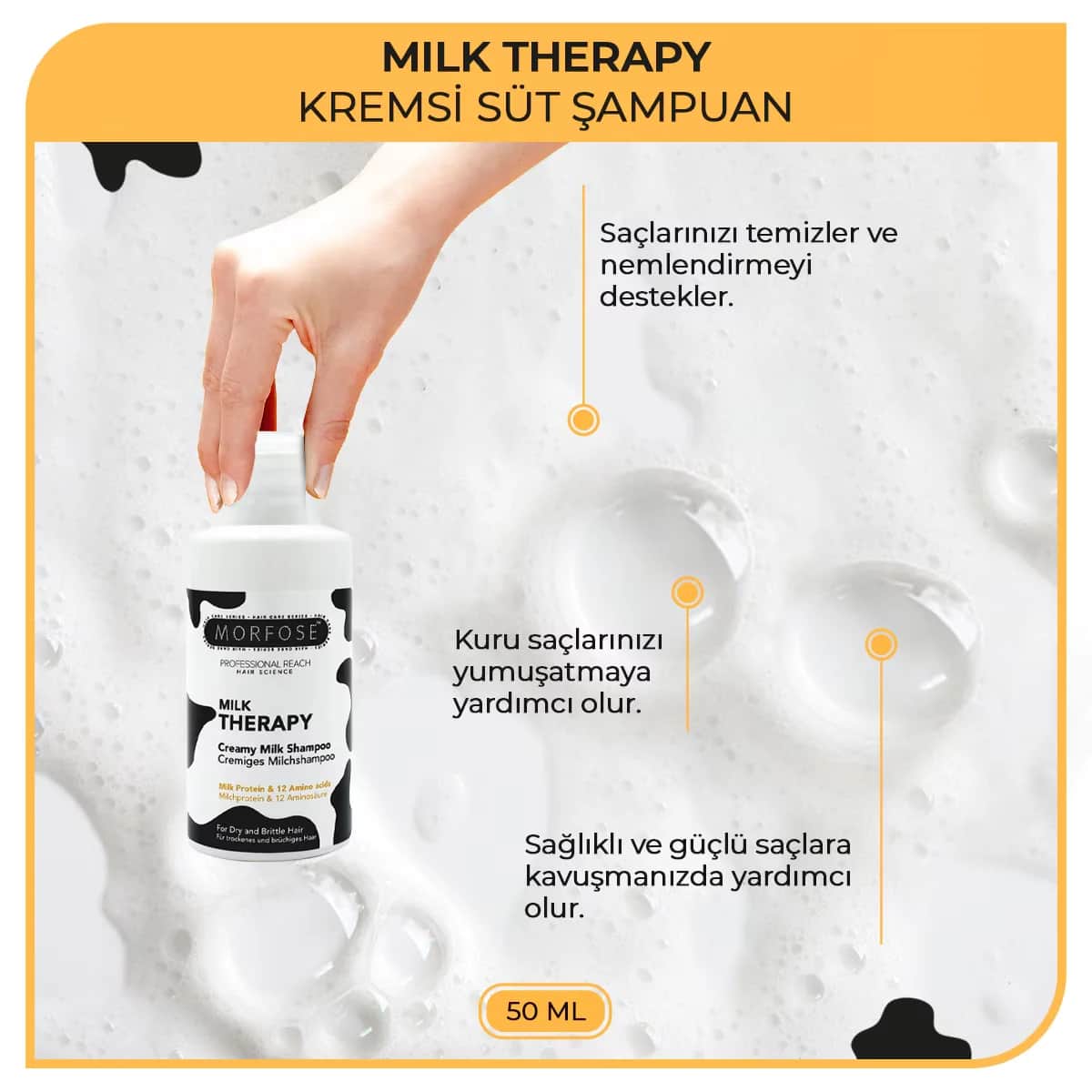 Morfose Milk Therapy Creamy Milk Shampoo Travel Size 50 ml