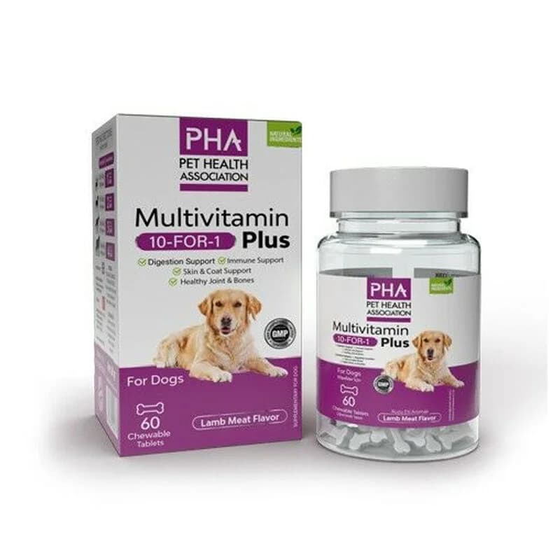 PHA-Pet Health Association بي إتش إيه مالتي فيتامين بلس للحيوانات الأليفة 60 قرصًا غذائيًا
