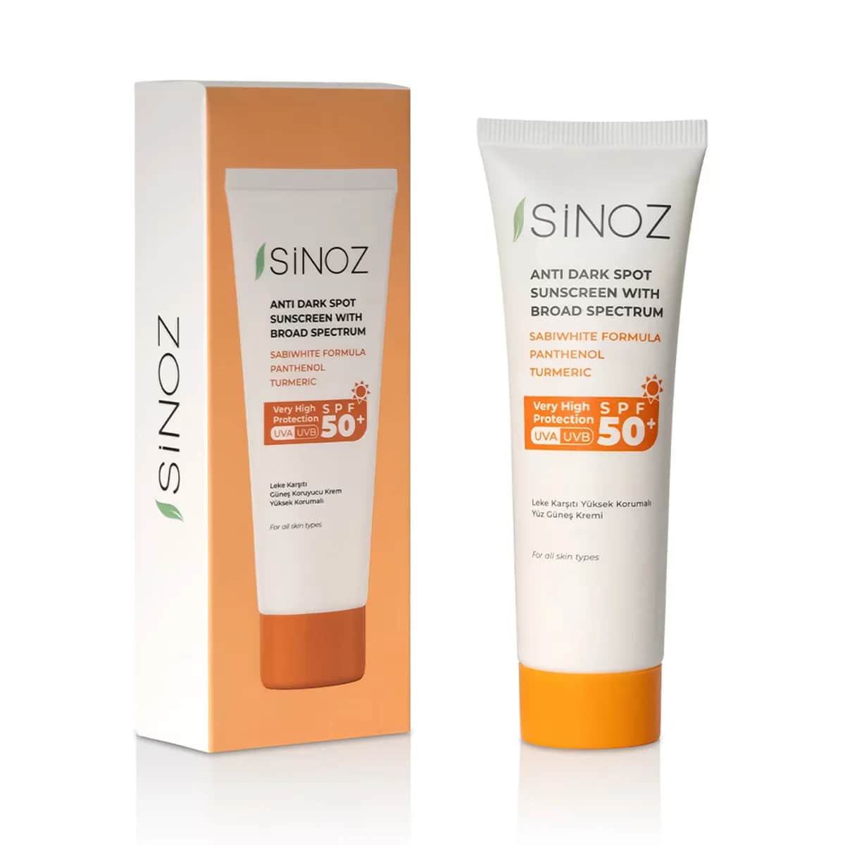 Sinoz كريم الوقاية من الشمس سينوز المضاد للبقع بعامل حماية 50+ 50 مل