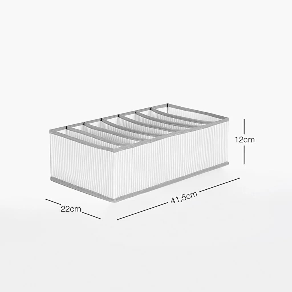 Ocean Home منظم أدراج مخطط رمادي من أوشن هوم، 7 حجرات، 22 × 41.5 × 12 سم