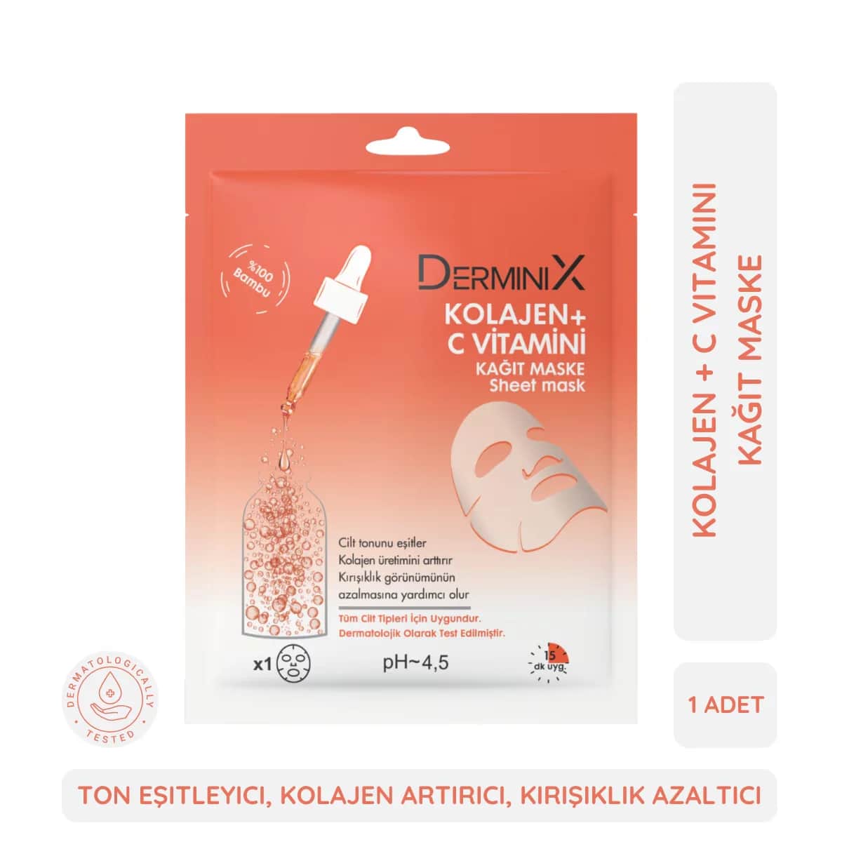 Derminix قناع ديرمينيكس الكولاجين وفيتامين سي قطعة واحدة