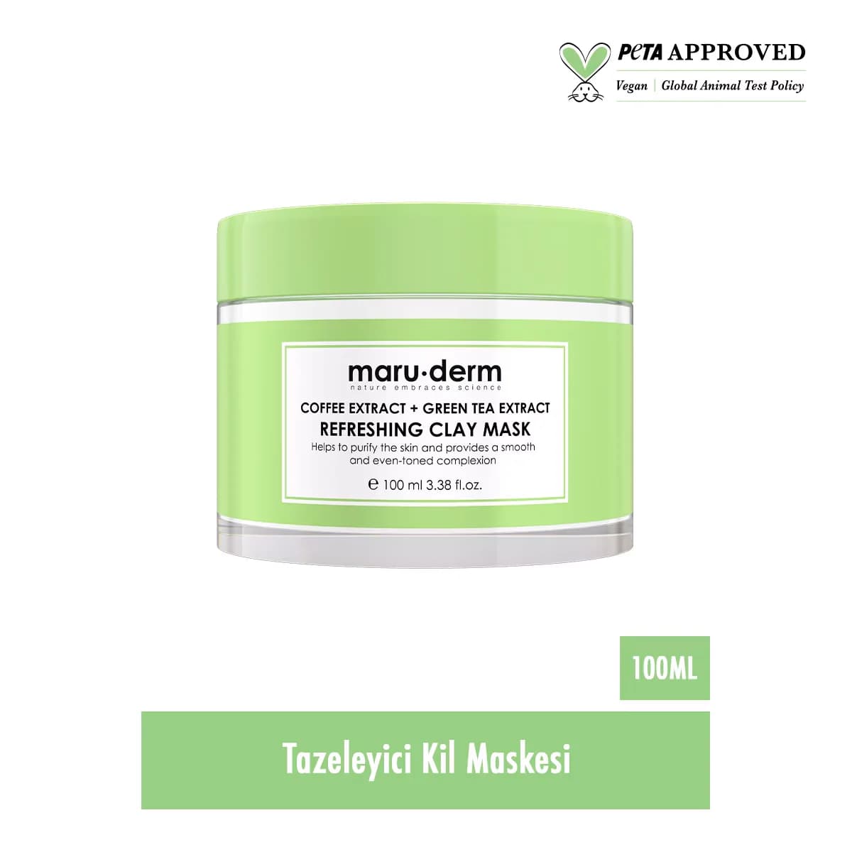 Maruderm قناع الطين المنعش من ماروديرم بخلاصة القهوة والشاي الأخضر 100 مل