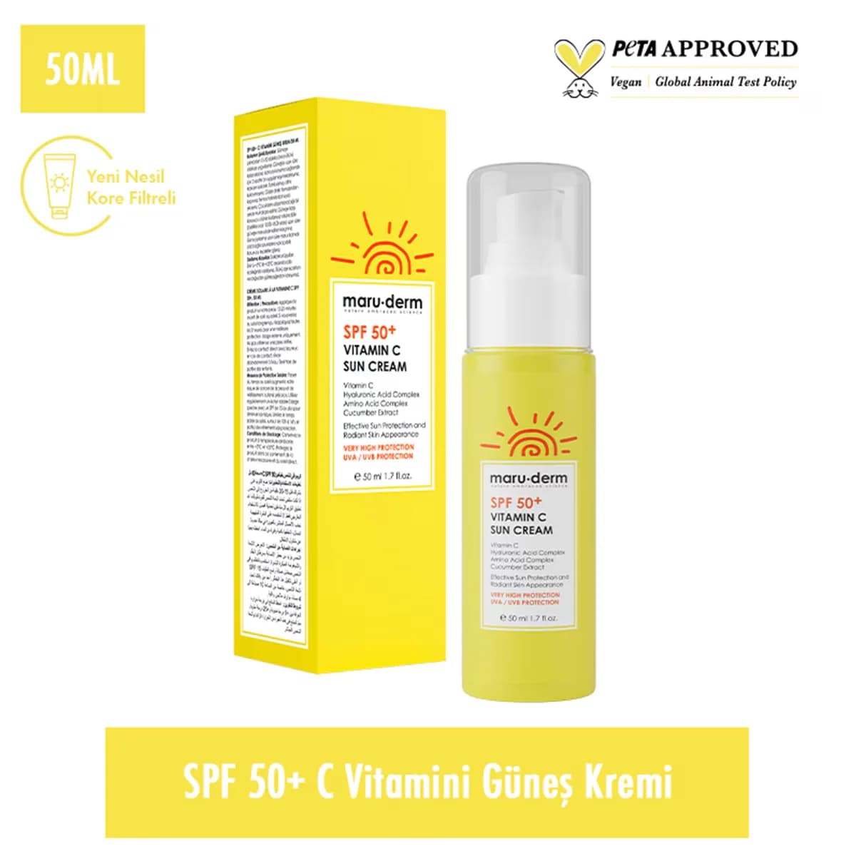 كريم واقي شمس فيتامين سي SPF 50+ 50 مل من ماروديرم Maruderm