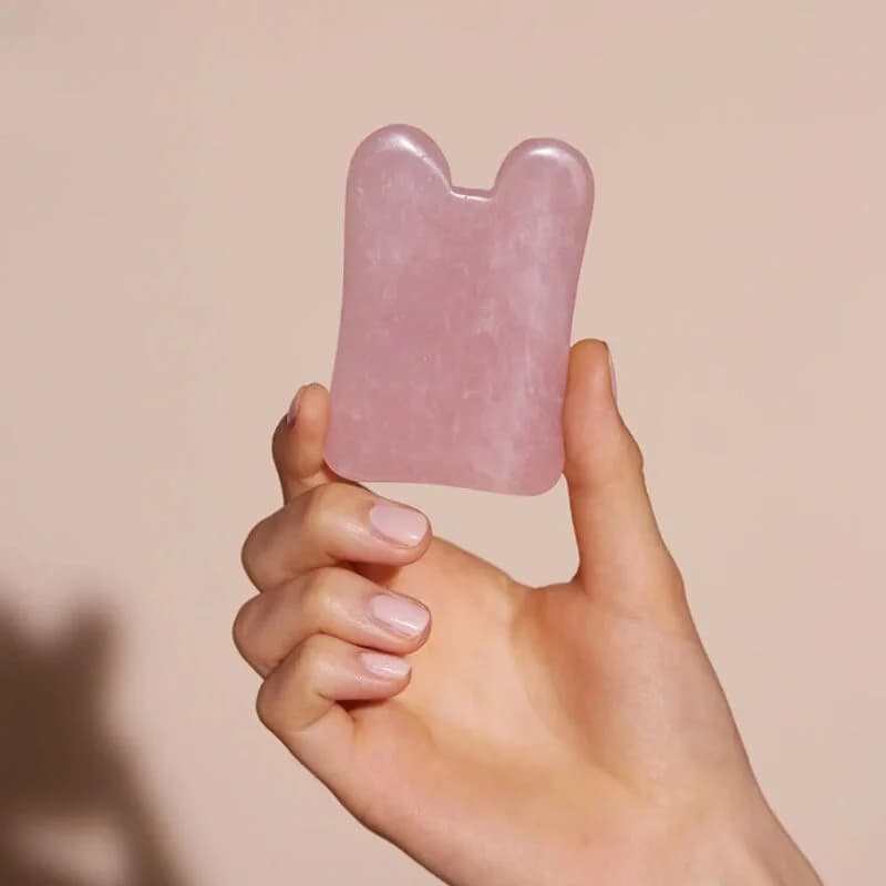Pelcare حجر غوا شا مربع من الكوارتز الوردي من بيلكار