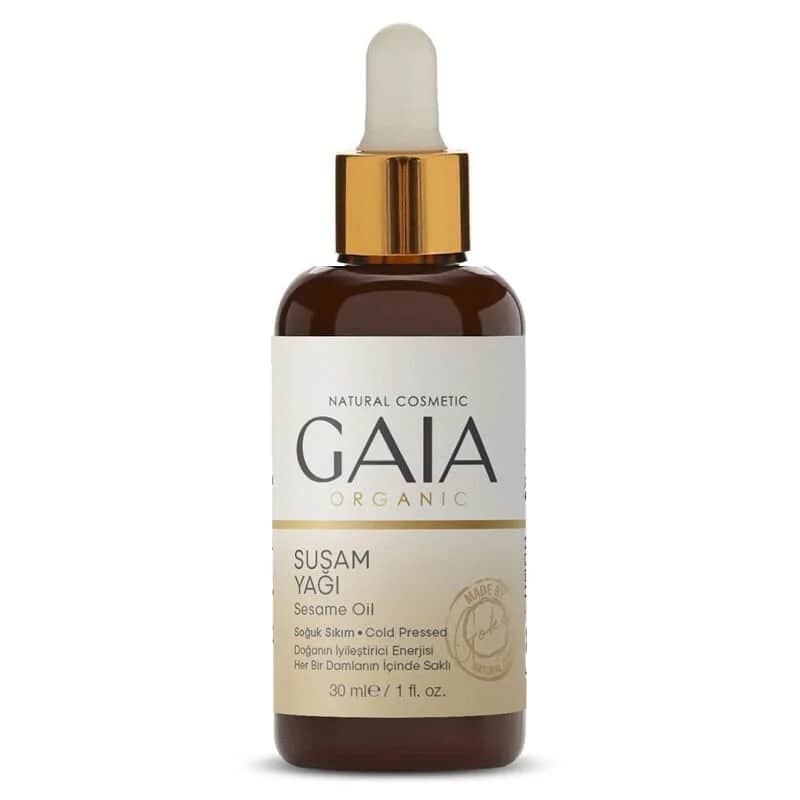 Gaia Organic زيت السمسم العضوي المعصور على البارد من جايا 50 مل مستخلص طبيعي
