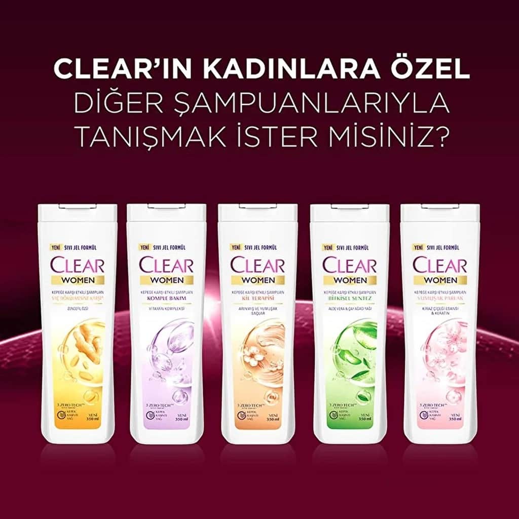 Clear شامبو كلير وومن المضاد للقشرة بخلاصة زهرة الكرز الناعمة واللامعة والكيراتين 350 مل