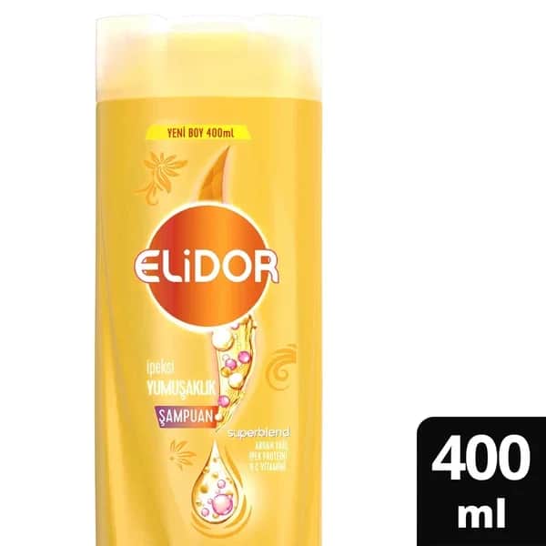 Elidor شامبو العناية بالشعر إيليدور سوبر بلند، نعومة حريرية، زيت الأرغان، بروتين الحرير، فيتامين سي، 400 مل