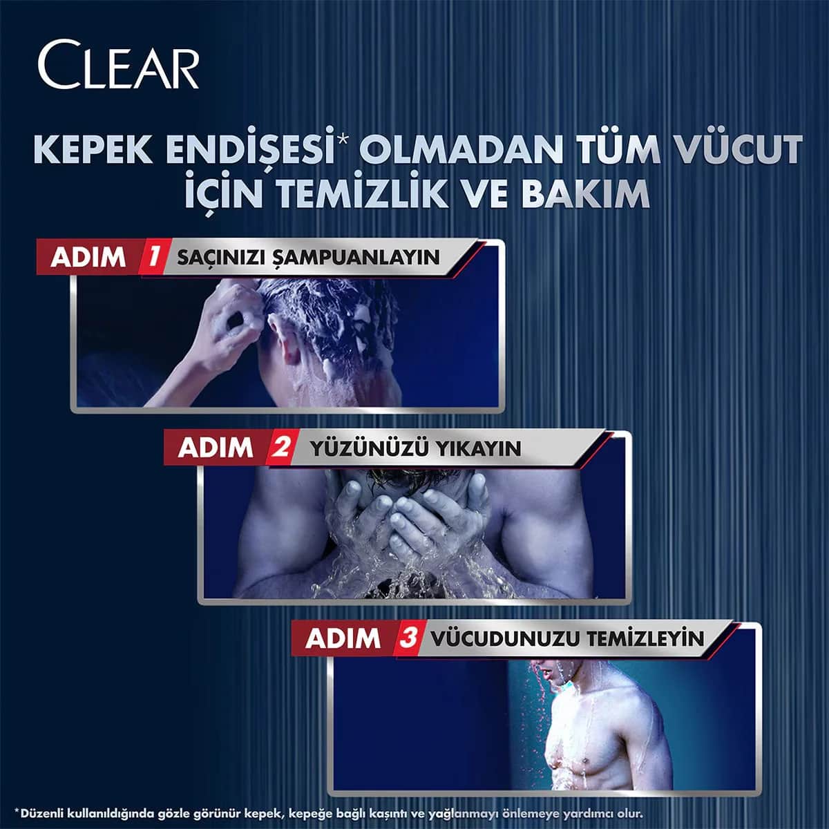 Clear شامبو وجل استحمام 3 في 1 من كلير مين، بخلاصة الفحم المنقي للشعر والوجه والجسم، 350 مل