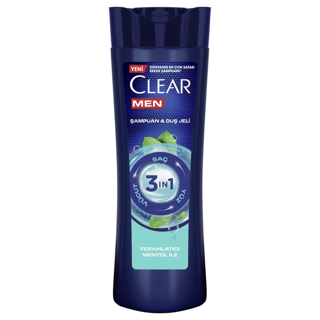 Clear شامبو وجل استحمام 3 في 1 من كلير مين برائحة المنثول المنعشة 350 مل