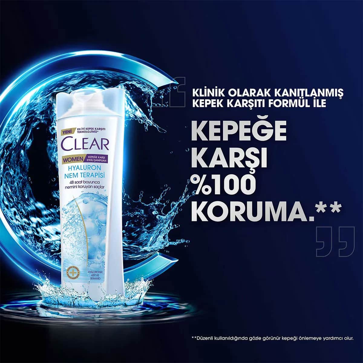 Clear شامبو كلير وومن المضاد للقشرة للعناية بالشعر الفعال مع حمض الهيالورونيك المرطب 350 مل