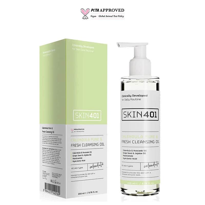 Skin401 زيت التنظيف النقي المنعش من سكين401 كاليندولا 200 مل