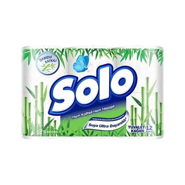 Solo ورق تواليت سولو بامبو، عبوة من 12 قطعة