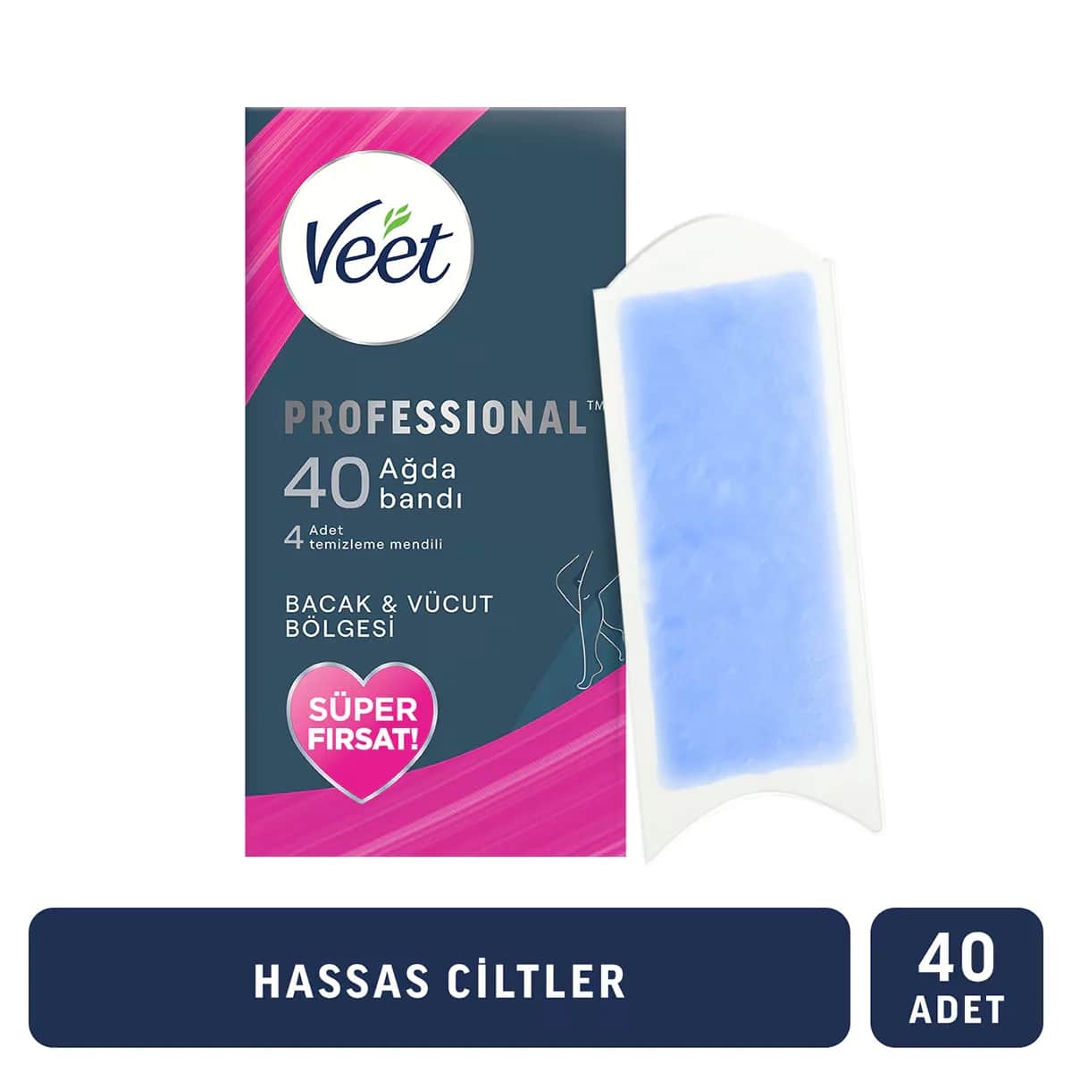 Veet شرائح شمع فيت بروفيشنال للبشرة الحساسة عرض خاص عبوة من 40 شريحة