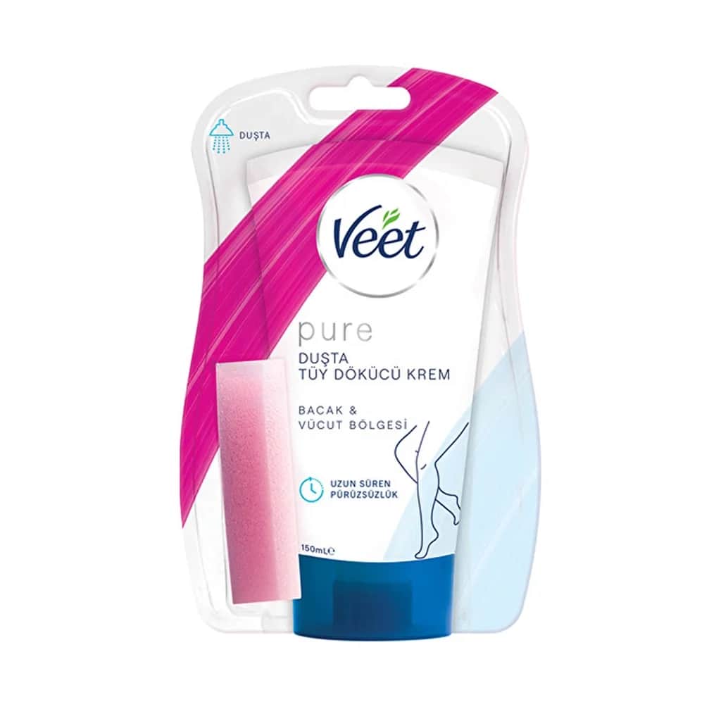 Veet كريم فيت بيور لإزالة الشعر أثناء الاستحمام للبشرة الحساسة 150 مل