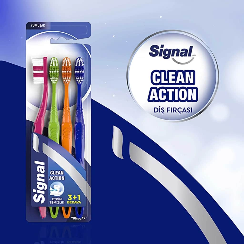 Signal فرشاة أسنان سيجنال كلين أكشن ناعمة 3+1