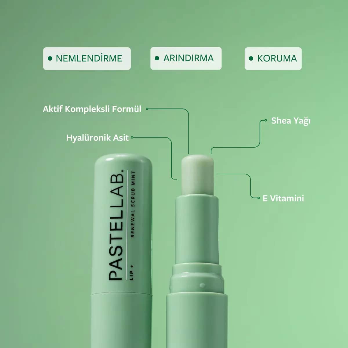 Pastellab. Lip Renewal Fresh Mint Scrub Renewing Lip Care Scrub
