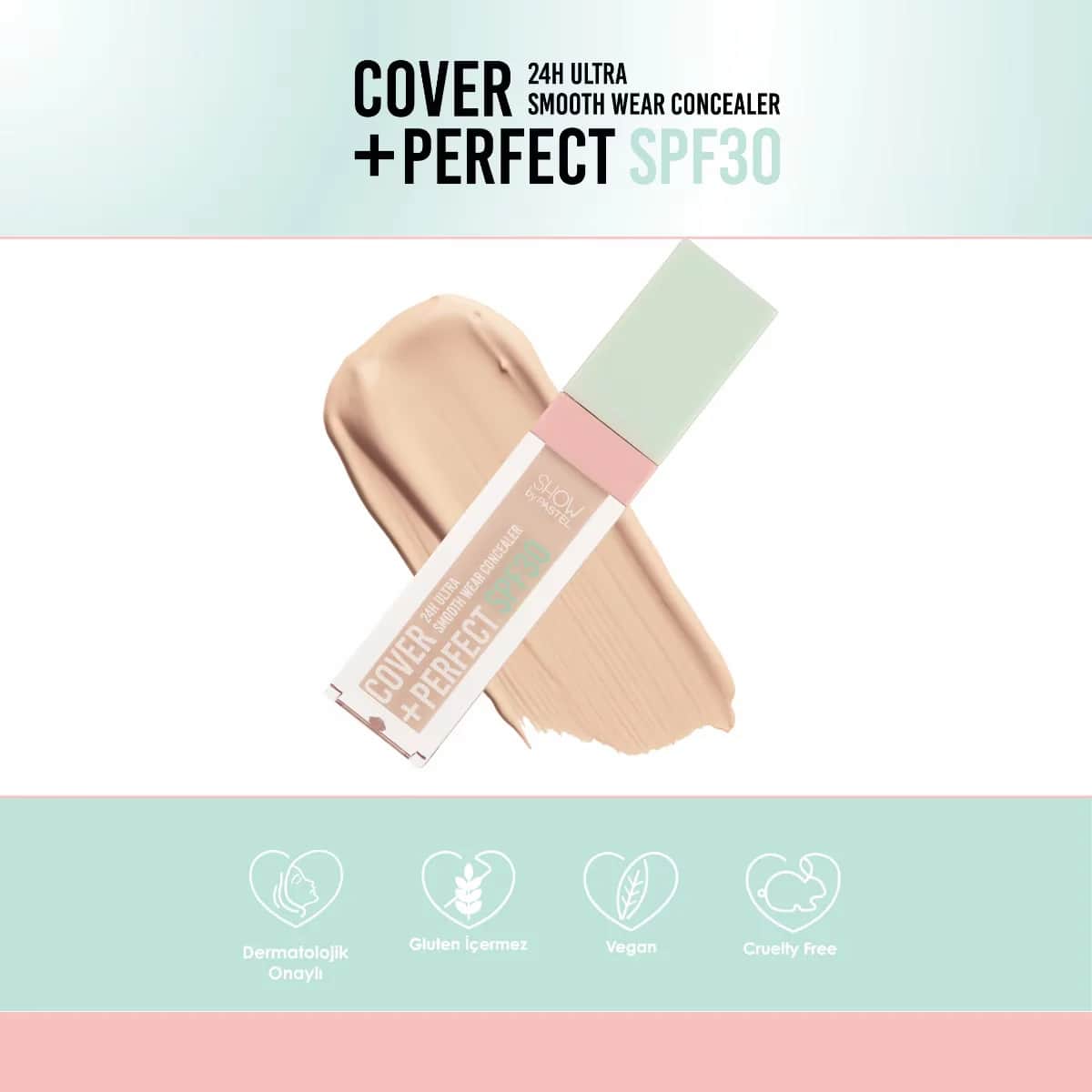 كونسيلر مثالي مع واقي شمس SPF30 من شو باي باستيل 302 روز فاتح Show by Pastel