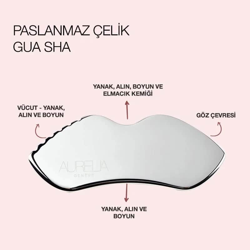 Aurelia Geneve أداة غوا شا من الفولاذ المقاوم للصدأ من أوريليا جينيف للعناية بالبشرة