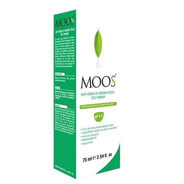 Moos كريم موس للعناية بالبشرة بزيت شجرة الشاي والأرجان 75 مل تغذية وحماية
