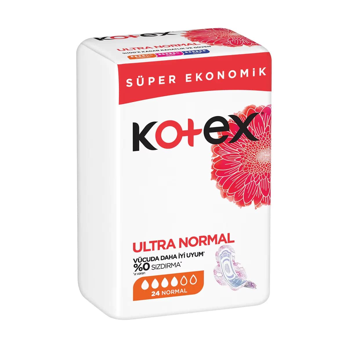 Kotex فوط كوتكس الصحية العادية للغاية ٢٤ قطعة