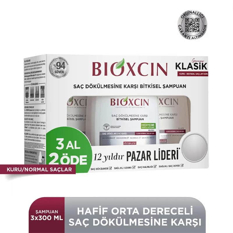Bioxcin شامبو بيوكسين جينيسيس كلاسيك للشعر العادي إلى الجاف 3 × 300 مل