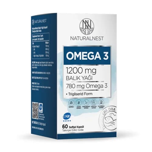 Naturalnest كبسولات أوميجا 3 بتركيز 1200 مجم من ناتشورال نيست، 60 كبسولة