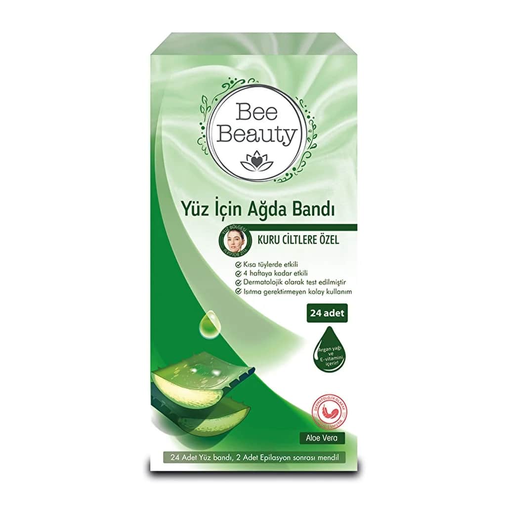 شرائح شمع الوجه بالصبار 24 قطعة للبشرة الجافة من بي بيوتي Bee Beauty