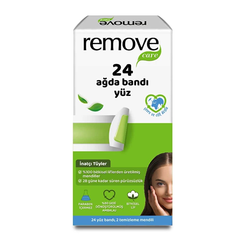 Remove Care Face Wax Strips Stubborn Hair 24 pcs