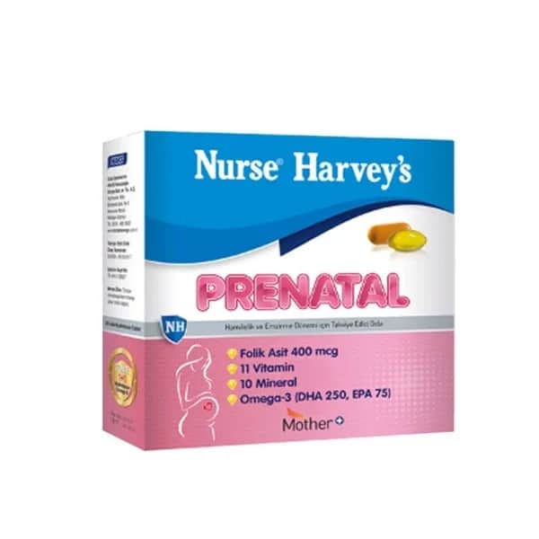 Nurse Harvey's ممرضة هارفيز غذاء مكمل غذائي للبالغين من فيتامينات ما قبل الولادة 30 قرصًا