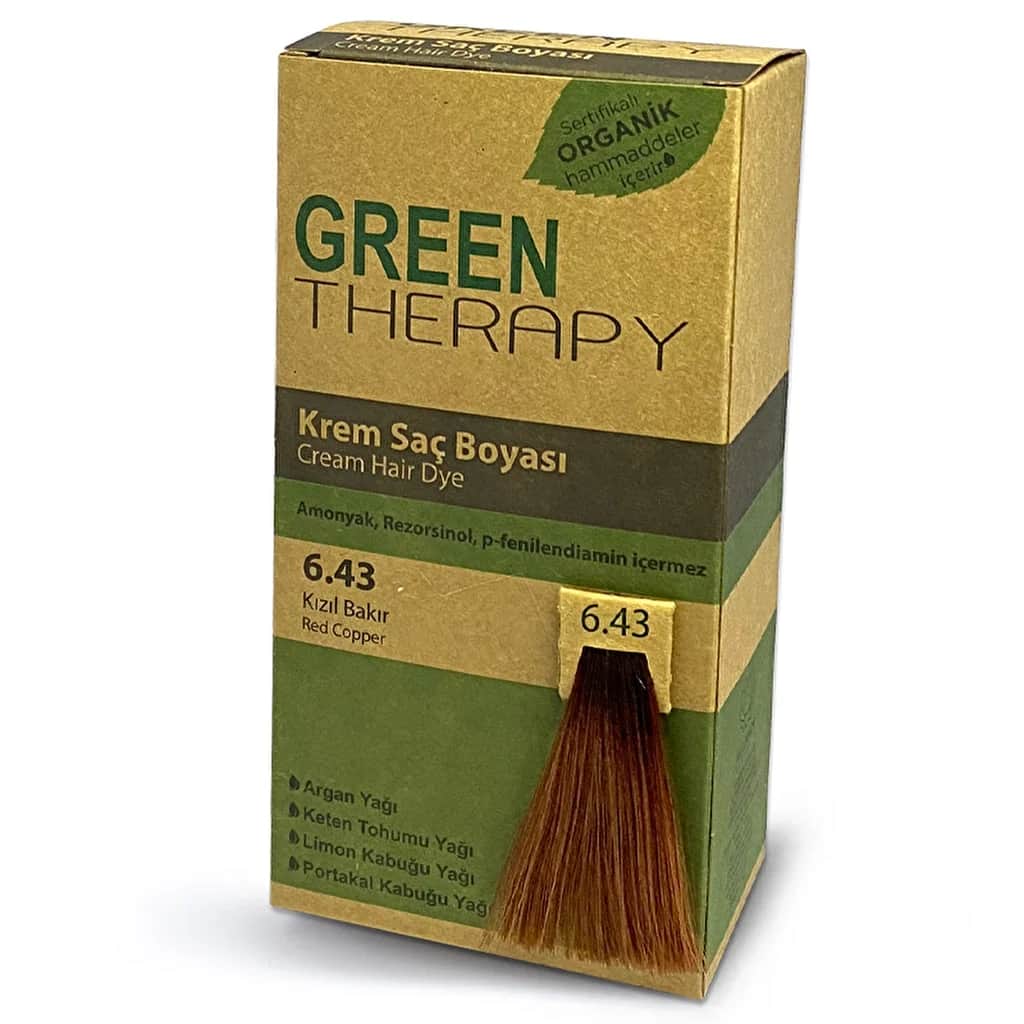 Green Therapy كريم صبغة الشعر جرين ثيرابي 6.43 نحاسي أحمر