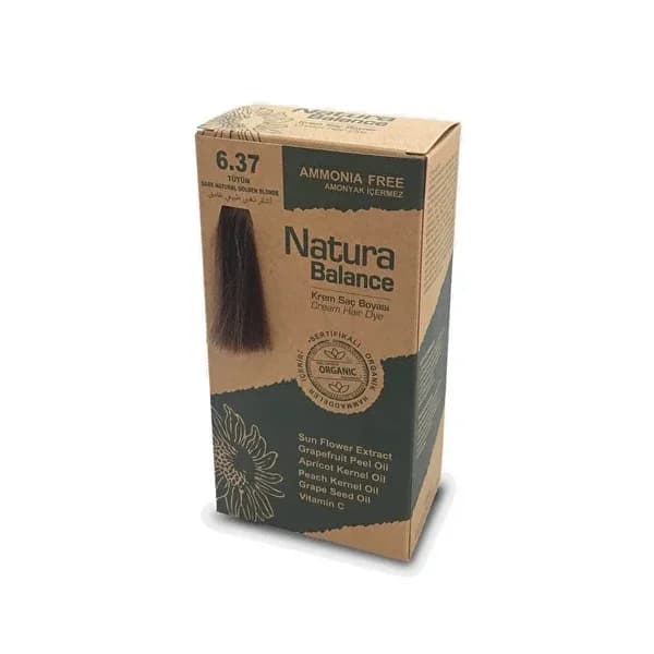 Natura Balance صبغة شعر كريم ناتورا بالانس، لون تبغ 6.37، قطعة واحدة