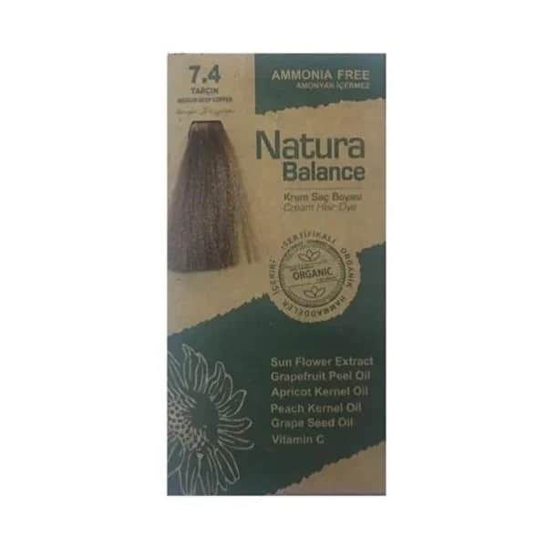 Natura Balance صبغة شعر كريم ناتورا بالانس، لون القرفة 7.4، قطعة واحدة