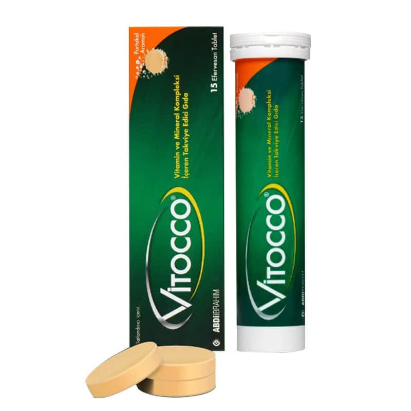 Abdi İbrahim Vitocco Food Supplement Containing Vitamin Minerals 15 effervescent Tablets