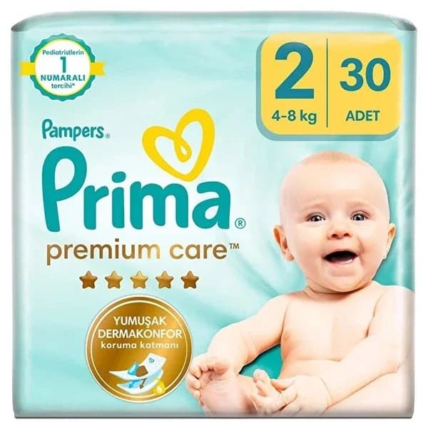 Prima حفاضات بريما بيبي للعناية المميزة مقاس 2 متوسط 37 قطعة