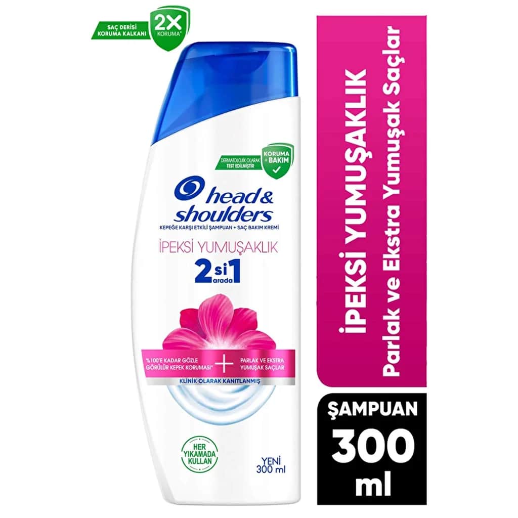Head & Shoulders شامبو هيد آند شولدرز 2 في 1 ضد القشرة، نعومة حريرية، 300 مل