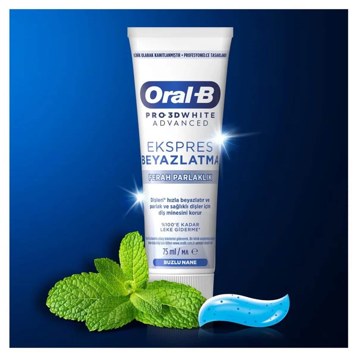 Oral-B معجون أسنان أورال-بي برو 3 دي وايت المتقدم لتبييض الأسنان وإشراقة منعشة 75 مل