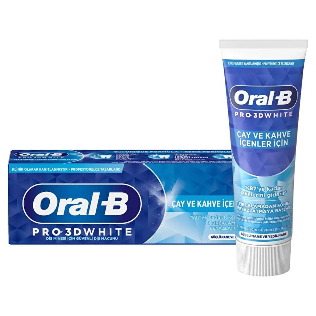 Oral-B معجون أسنان أورال-بي برو ثري دي وايت لشاربي الشاي والقهوة 75 مل