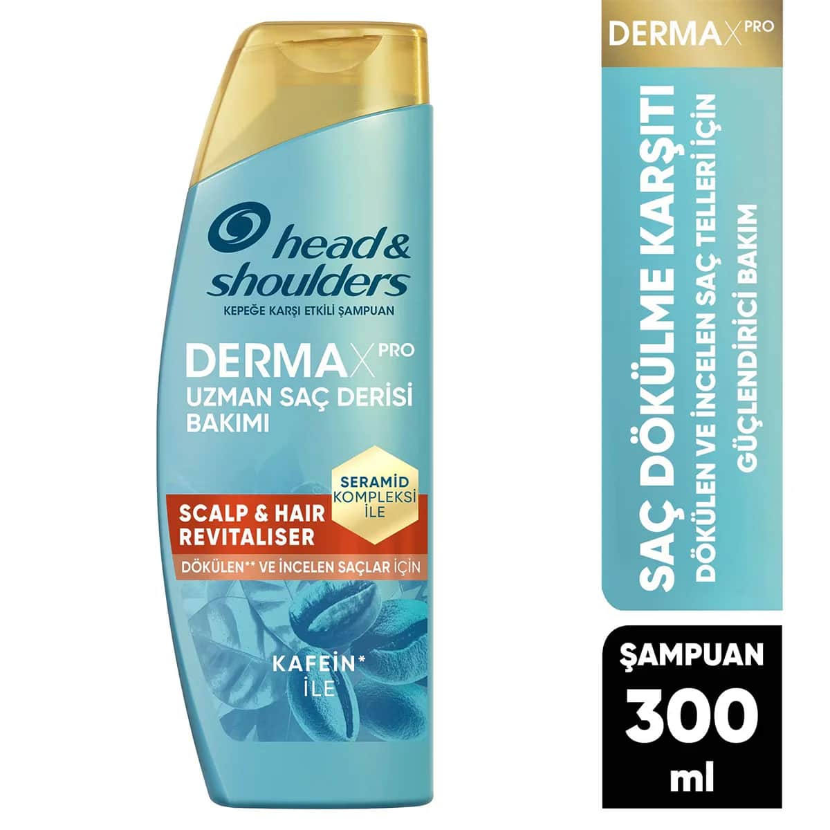 Head & Shoulders شامبو هيد آند شولدرز ديرماكس برو المنعش لفروة الرأس والشعر المضاد للقشرة مع الكافيين والسيراميد، 300 مل