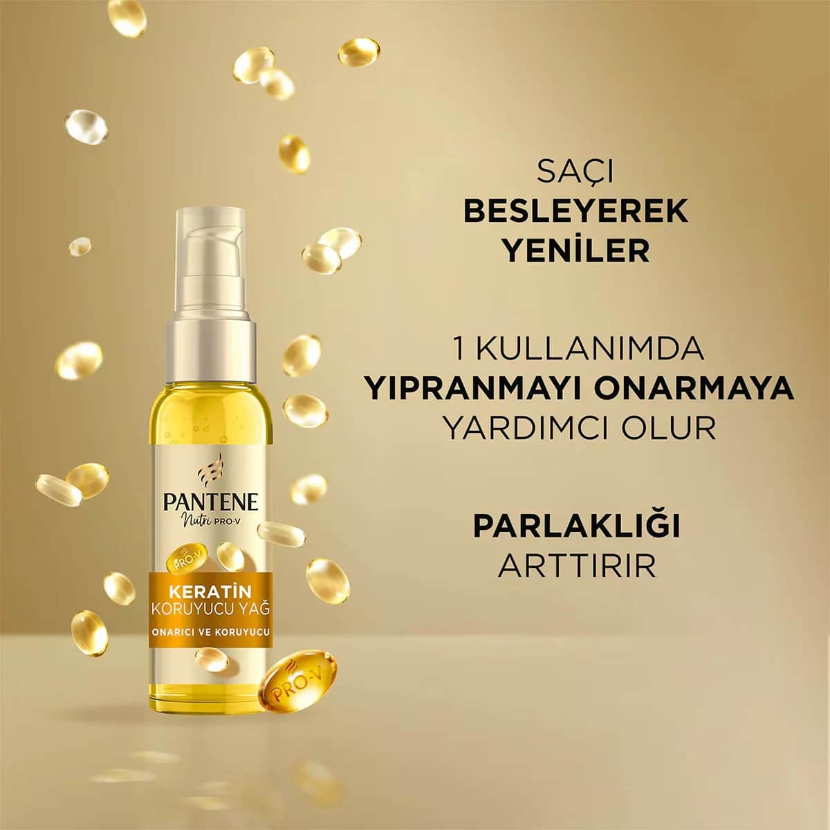 Pantene زيت بانتين برو-في للعناية بالشعر بفيتامين إي والكيراتين والحماية والإصلاح المكثف 100 مل