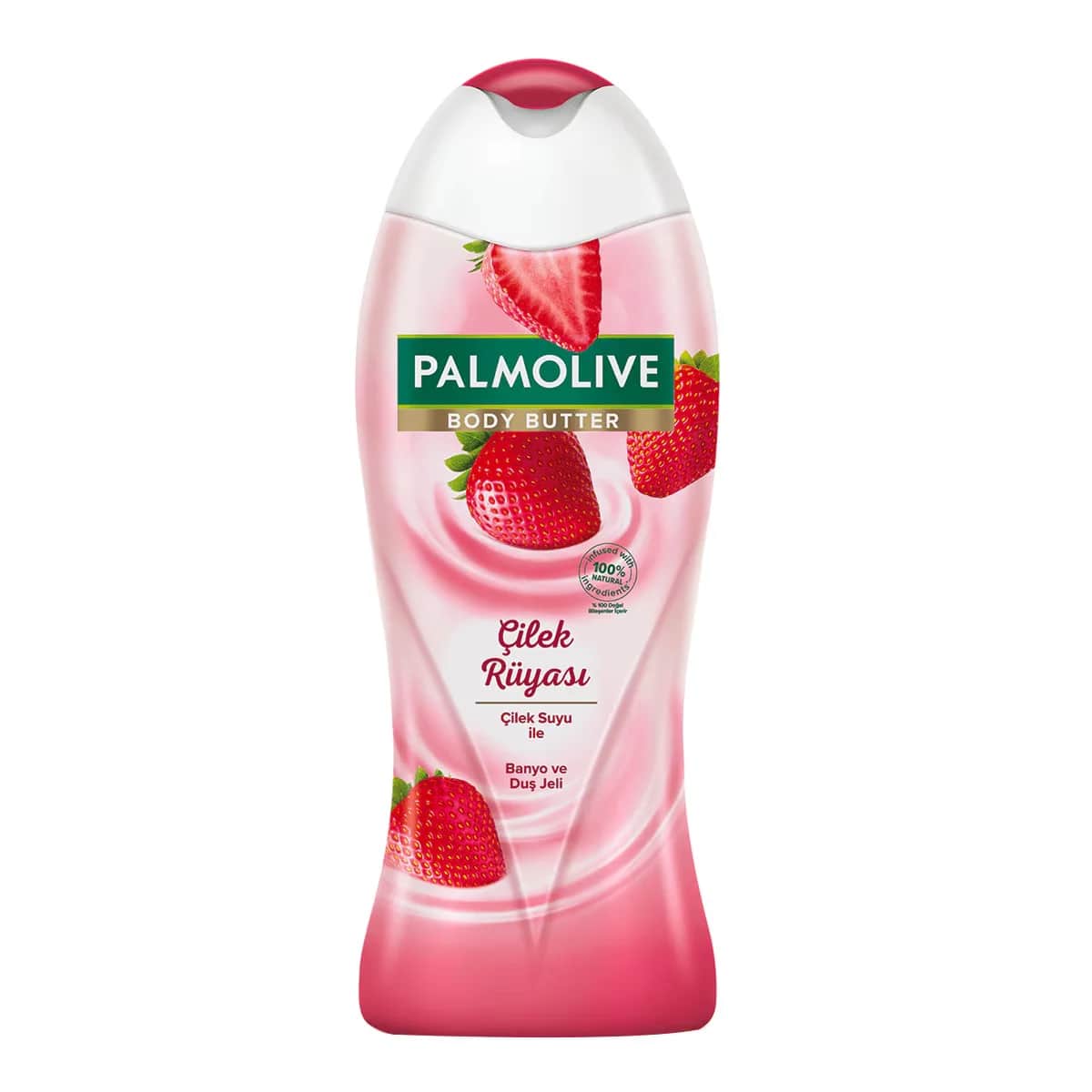 Palmolive جل استحمام بزبدة الجسم والفراولة من بالموليف ٥٠٠ مل خالي من الصابون