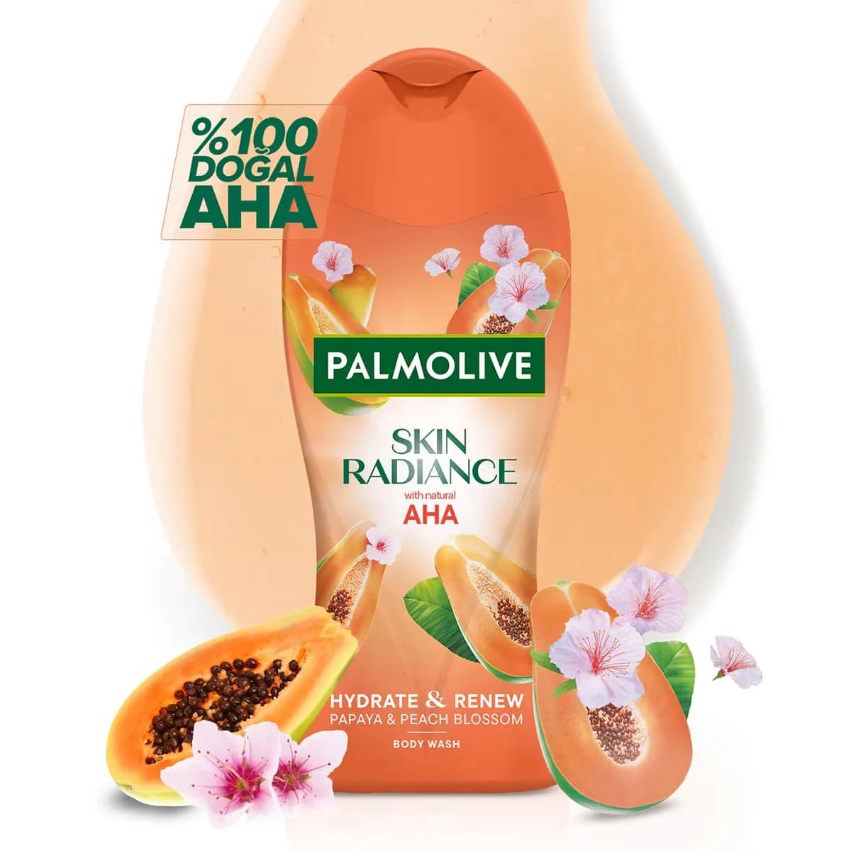 Palmolive بالموليف سكين راديانس البابايا والخوخ 450 مل
