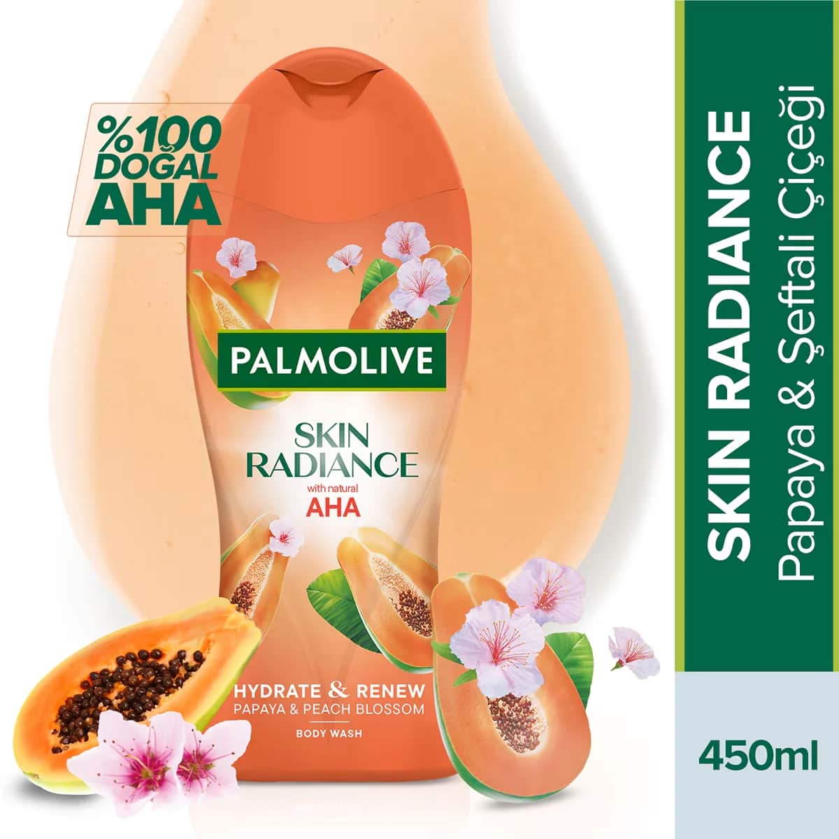 Palmolive بالموليف سكين راديانس البابايا والخوخ 450 مل