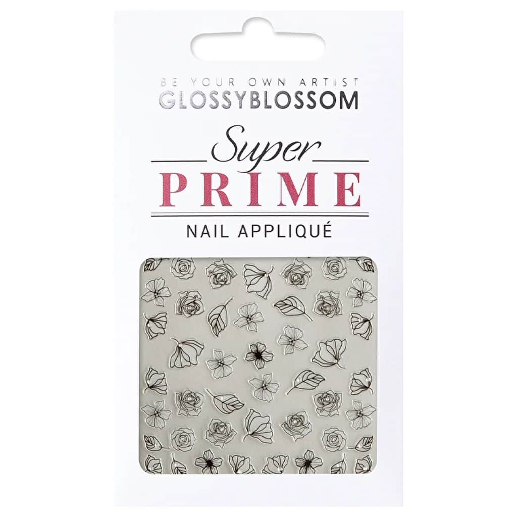 Glossy Blossom Floral Garden Midnight Nail Sticker 45257