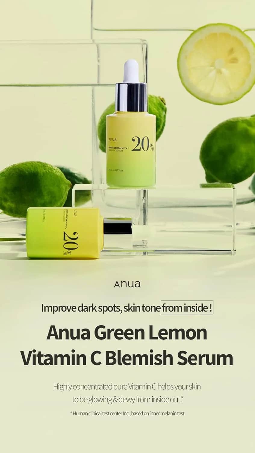 Anua سيروم عيوب البشرة فيتا سي من جرين ليمون، للجنسين، 20 مل