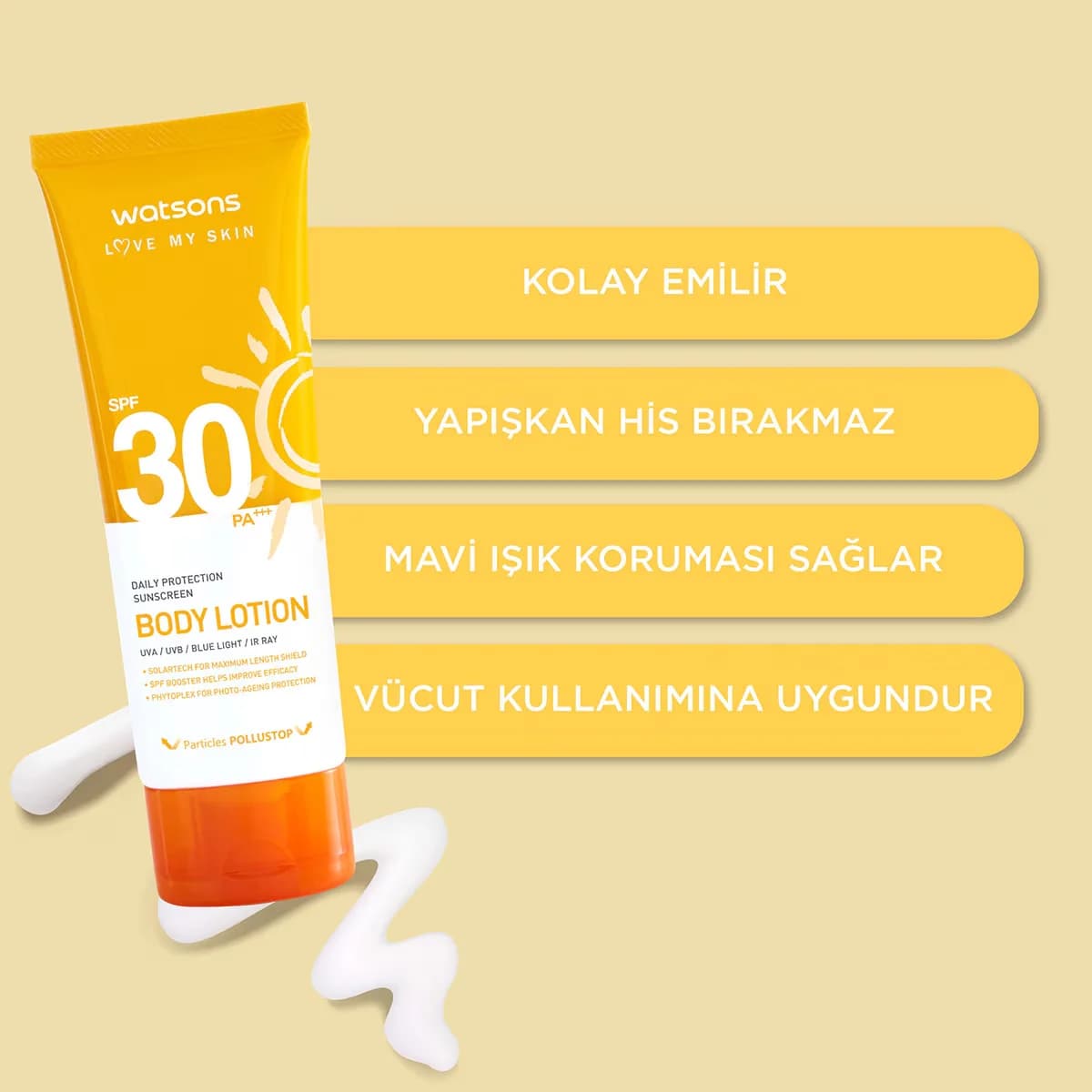 Watsons لوشن الجسم واتسونز للحماية اليومية بعامل حماية من الشمس 30، 100 مل