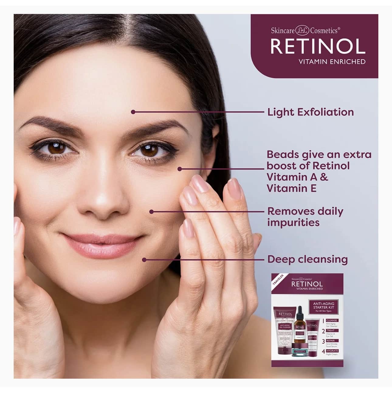 SkinCare Cosmetics ريتينول مجموعة العناية بالبشرة والمضادة للشيخوخة من سكينكير كوزميتيكس