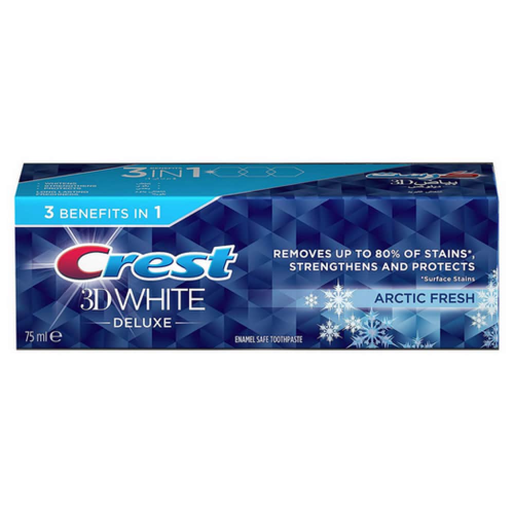 CREST معجون اسنان ثري دي وايت ديلوكس انتعاش التبريد من كرست 75مل