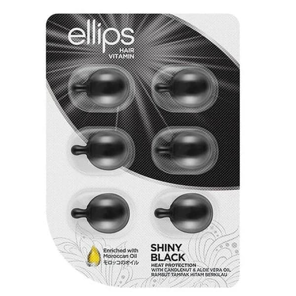 Ellips كبسولات فيتامين إليبس للشعر الأسود اللامع 6 كبسولات