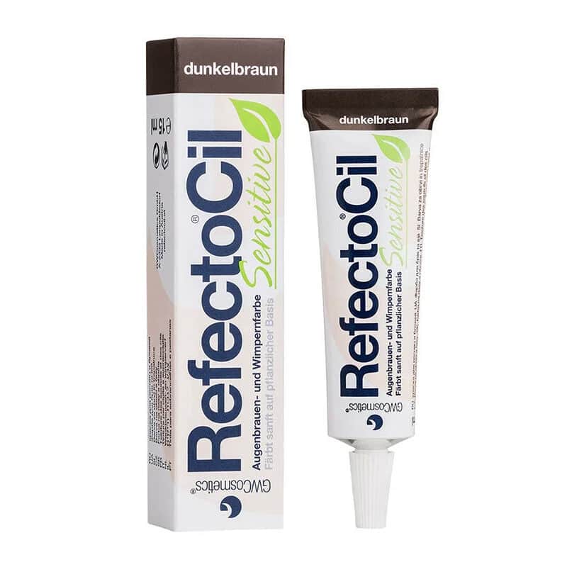 Refectocil صبغة الحواجب والرموش ريفيكتوسيل الحساسة باللون البني الداكن 15 مل